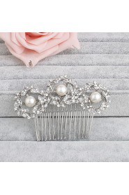 Women's Rhinestone Headpiece-Wedding / Special Occasion / Casual / Office & Career / Outdoor Hair Combs 1 Piece Clear Round