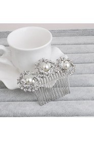 Women's Rhinestone Headpiece-Wedding / Special Occasion / Casual / Office & Career / Outdoor Hair Combs 1 Piece Clear Round