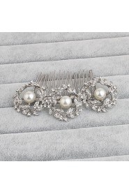 Women's Rhinestone Headpiece-Wedding / Special Occasion / Casual / Office & Career / Outdoor Hair Combs 1 Piece Clear Round