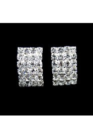 Shining Rhinestones With Silver/Alloy Plating Bridal Earrings