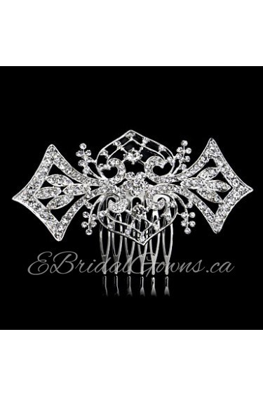 Hairpin Silver Comb for Women Rhinestone Crystals Wedding Hair Accessories Party Wedding Bridal Jewelry