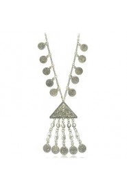 Geometry Coins and Tassel Pendant Necklace for Woman Jewelry