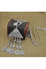 Geometry Coins and Tassel Pendant Necklace for Woman Jewelry