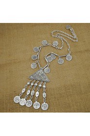 Geometry Coins and Tassel Pendant Necklace for Woman Jewelry