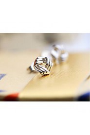 S925 Fine Silver Triangle Stud Earrings