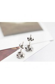 S925 Fine Silver Triangle Stud Earrings