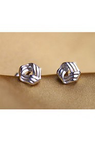 S925 Fine Silver Triangle Stud Earrings