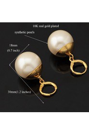 InStyle 18K Chunky Gold Plated Peals Drop Earrings for Women High Quality