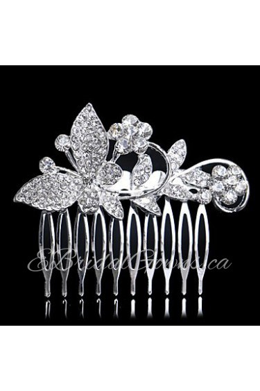 Hairpin Silver Comb for Women Rhinestone Crystals Wedding Hair Accessories Party Wedding Bridal Jewelry