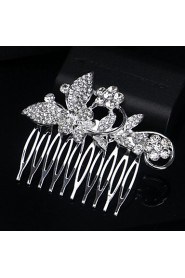 Hairpin Silver Comb for Women Rhinestone Crystals Wedding Hair Accessories Party Wedding Bridal Jewelry