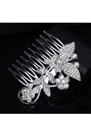 Hairpin Silver Comb for Women Rhinestone Crystals Wedding Hair Accessories Party Wedding Bridal Jewelry