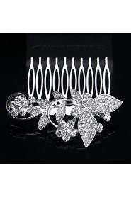 Hairpin Silver Comb for Women Rhinestone Crystals Wedding Hair Accessories Party Wedding Bridal Jewelry