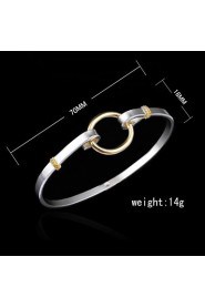 Fashion Sterling Silver Plated Gold Plated Circle Decoration Bangle Women's Bracelet