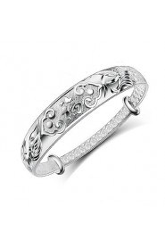 Fashion Sterling Silver Plated Bangle Women's Bracelet