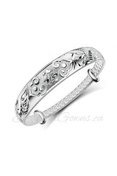 Fashion Sterling Silver Plated Bangle Women's Bracelet