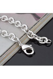 Fashion Sterling Silver Plated Heart Shaped Dangle Women's Bracelet