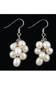 Drop Earrings Women's Sterling Silver Earring Imitation Pearl