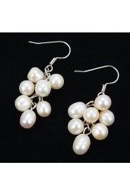 Drop Earrings Women's Sterling Silver Earring Imitation Pearl