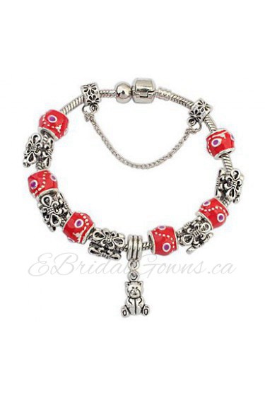 European Style Fashion Cute Sweet Bear Enamel Bracelet