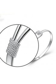 Ladies' Silver Round Flower Bangles