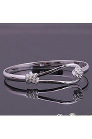 Ladies' Silver Round Flower Bangles