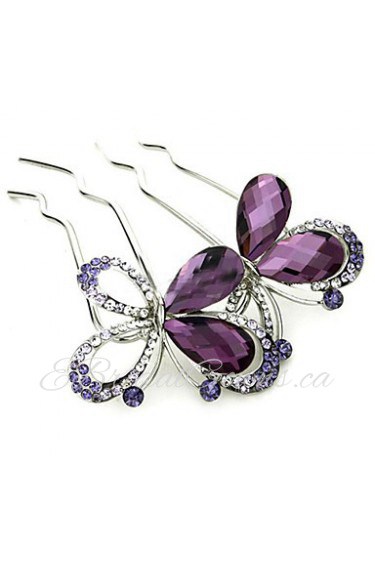 Korean Style Butterfly Alloy Hot Sale Hair Comb(3 color)(1Pc)