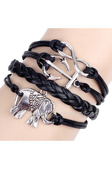 Unisex Chain Bracelet Silver / Alloy / Leather / Rope Non Stone