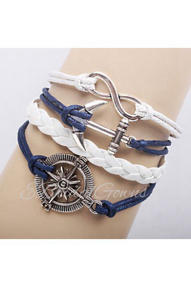 Unisex Chain Bracelet Silver / Alloy / Leather / Rope Non Stone