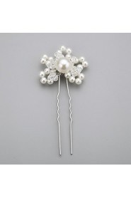 Women's / Flower Girl's Crystal / Alloy / Imitation Pearl Headpiece-Wedding / Special Occasion Hair Pin Round