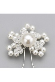 Women's / Flower Girl's Crystal / Alloy / Imitation Pearl Headpiece-Wedding / Special Occasion Hair Pin Round