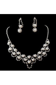 Wedding Bridal Bridesmaid Crystal Necklace Earrings Jewelry Set