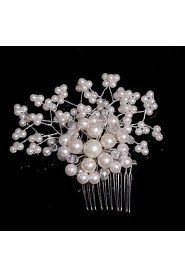 Imitation Pearl Manual Hair Combs With Wedding/Party Headpiece