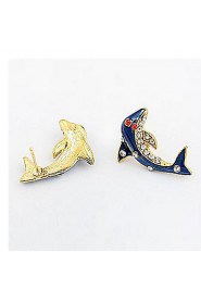 European And American Trade Glaze Dolphin Mermaid Legend Earring