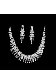 Jewelry Set Women's Wedding / Party / Daily Jewelry Sets Alloy Necklaces / Earrings Silver