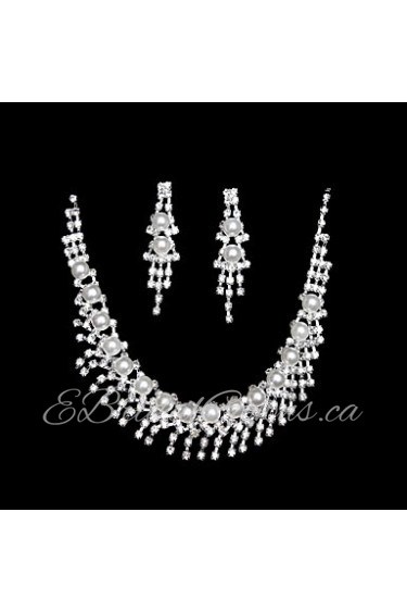 Jewelry Set Women's Wedding / Party / Daily Jewelry Sets Alloy Necklaces / Earrings Silver