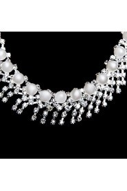 Jewelry Set Women's Wedding / Party / Daily Jewelry Sets Alloy Necklaces / Earrings Silver