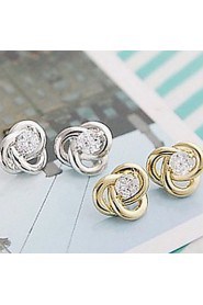 Fashion Silver-Plated Stud Earrings