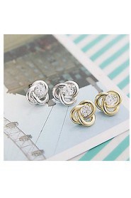 Fashion Silver-Plated Stud Earrings