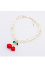 Lucky Star Women's Imitation pearls Strawberry Necklace