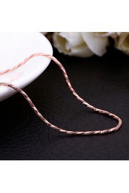 Simple Snake Shape Yellow Gold Plated Alloy 4M Chain Necklace(Gold,Rose Gold,White Gold)(1Pc)