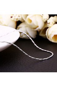 Simple Snake Shape Yellow Gold Plated Alloy 4M Chain Necklace(Gold,Rose Gold,White Gold)(1Pc)