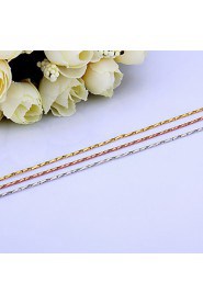 Simple Snake Shape Yellow Gold Plated Alloy 4M Chain Necklace(Gold,Rose Gold,White Gold)(1Pc)