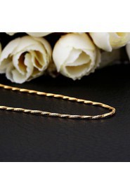 Simple Snake Shape Yellow Gold Plated Alloy 4M Chain Necklace(Gold,Rose Gold,White Gold)(1Pc)