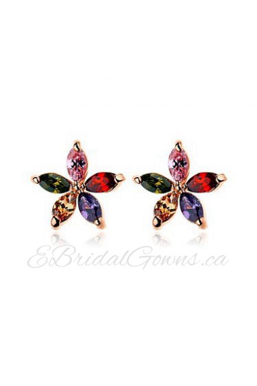 Stud Earrings Women's Vermeil/Brass Earring Cubic Zirconia