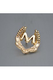 Word M Brooch (1Pc)