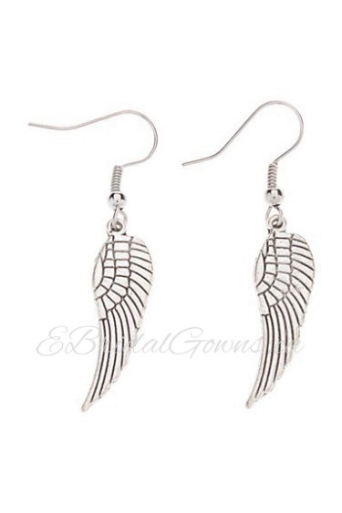 Wings Shape Antique Silver Earrings