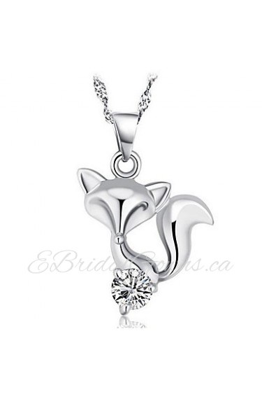 925 Silver Fox Pendant With Cubic Zirconia