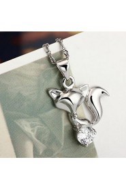 925 Silver Fox Pendant With Cubic Zirconia