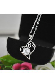 Women Jewelry Wholesale Heart with CZ Pendant Necklaces Heart Necklaces