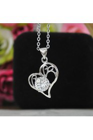 Women Jewelry Wholesale Heart with CZ Pendant Necklaces Heart Necklaces